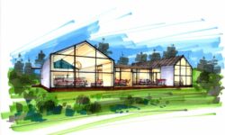Фор-эскиз дизайна фасадов частного дома в небольшом французком городке
